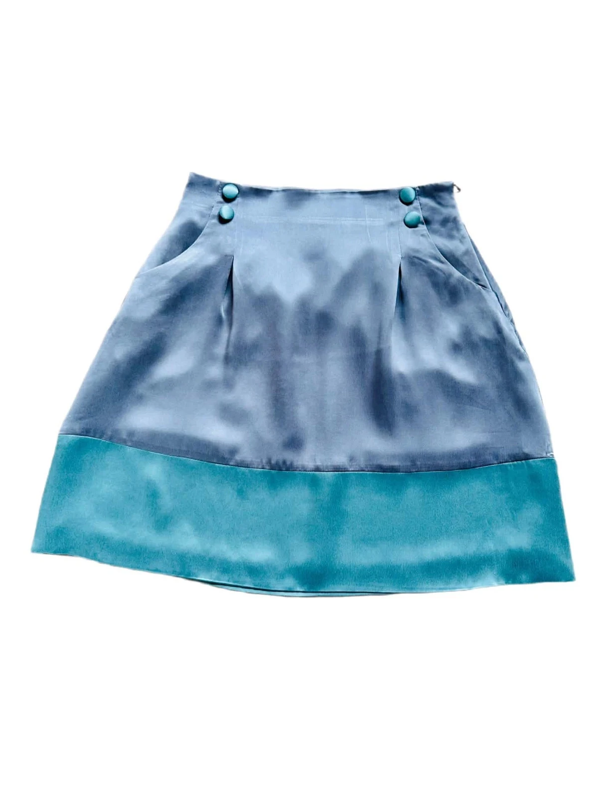 🩵🍃Saia 100% seda cottagecore romântica schabby chic vintage quiet luxury silk skirt 36/38🍃🩵 – photo 10